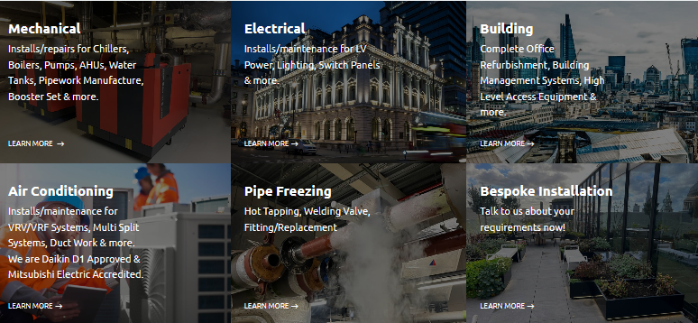Mechanical Services, Electrical Services, Pipe Freezing Services